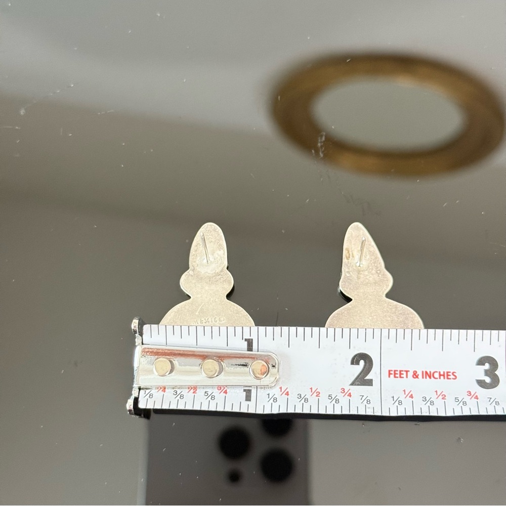 Vintage Taxco Mexico Sterling Silver Pierced Earrings Sugilite Mexico TM-180 925 - Picture 12 of 12